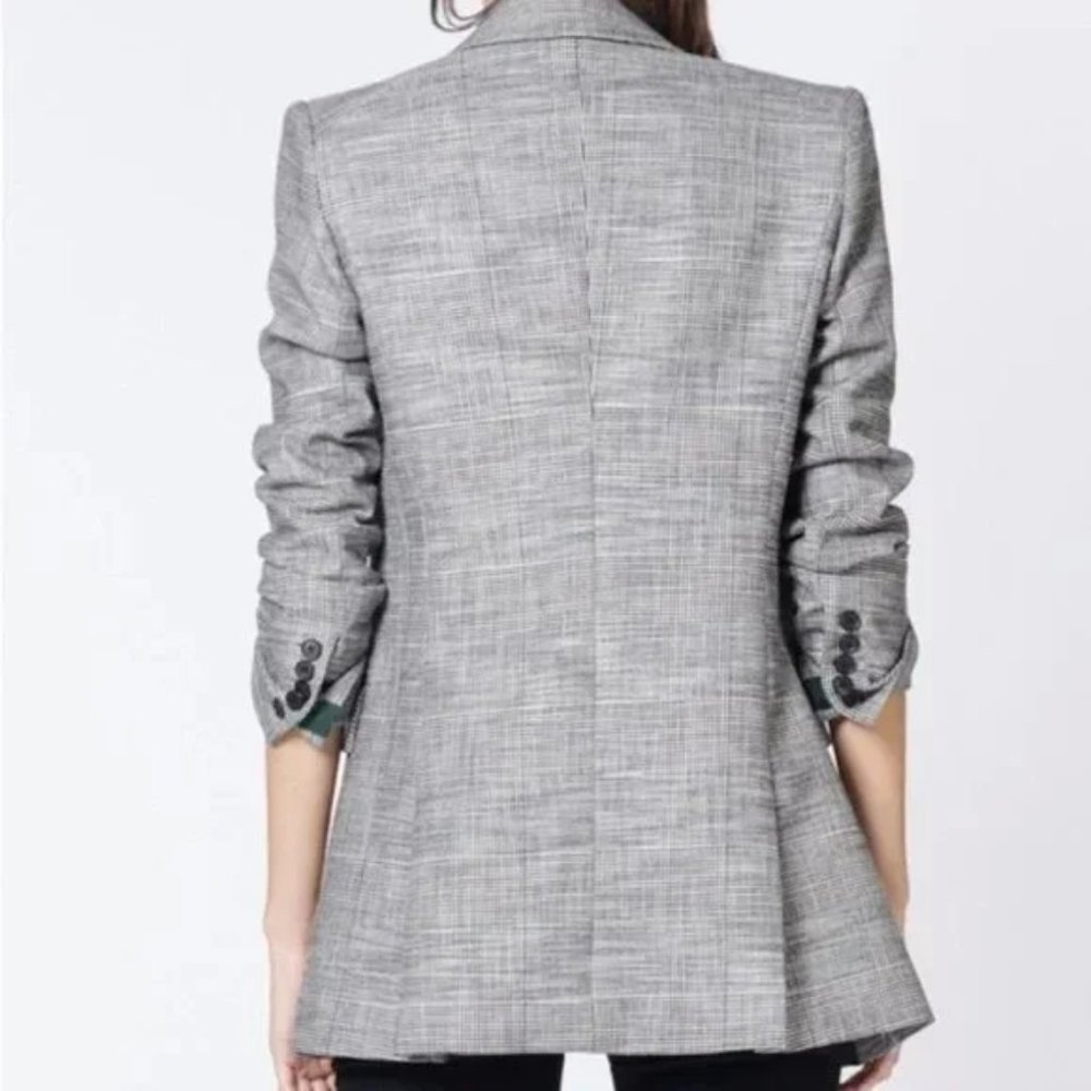 Veronica Beard Fortuna Grey Plaid Check Dickey Jacket Blazer - Size 8 - Picture 4 of 14